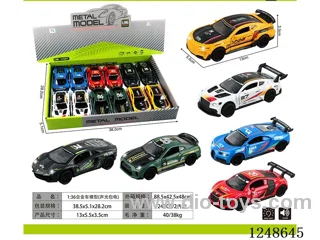 1:36 Alloy Car Model Set 12PCS W L/M included battery