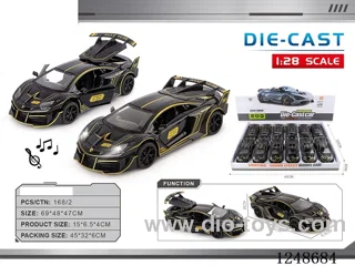 1:28 pull back alloy car W L/M included battery 12PCS