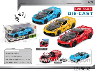 1:28 pull back alloy car W L/M included battery