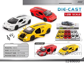 1:28 pull back alloy car W L/M included battery 12PCS