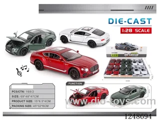 1:28 pull back alloy car W L/M included battery 12PCS