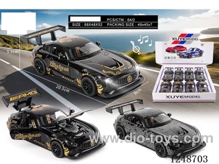 1:24 pull back alloy car W L/M included battery 8PCS