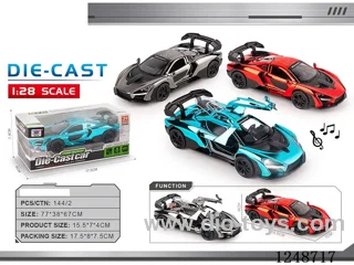 1:28 pull back alloy car W L/M included battery