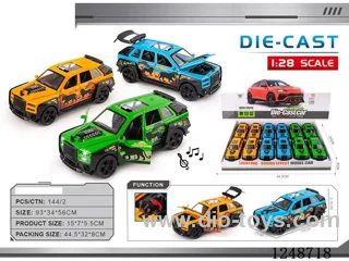 1:28 pull back alloy car W L/M included battery 12PCS