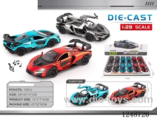 1:28 pull back alloy car W L/M included battery 12PCS