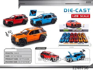 1:28 pull back alloy car W L/M included battery 12PCS