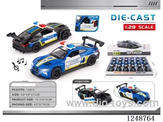 1:28 pull back alloy car W L/M included battery 12PCS