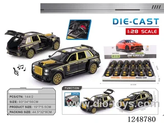 1:28 pull back alloy car W L/M included battery 12PCS