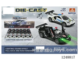 1:32 pull back alloy car W L/M included battery 12PCS