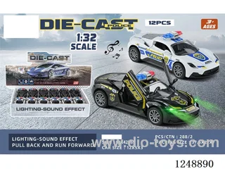 1:32 pull back alloy car W L/M included battery 12PCS