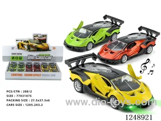 1:32 pull back alloy car W L/M included battery 12PCS
