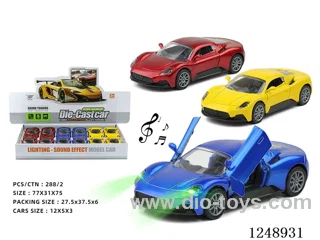 1:32 pull back alloy car W L/M included battery 12PCS