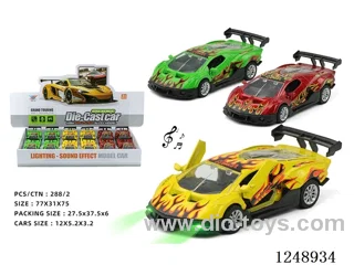 1:32 pull back alloy car W L/M included battery 12PCS