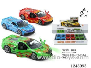 1:32 pull back alloy car W L/M included battery 12PCS