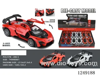 1：32 pull back alloy car 12PCS not included battery