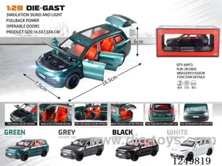 1:28 pull back alloy car