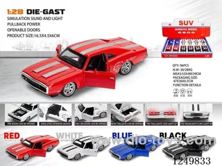 1:28 pull back alloy car 12PCS W L/M 4 colors