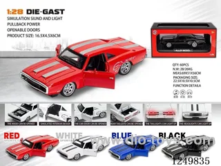 1:28 pull back alloy car W L/M 4 colors