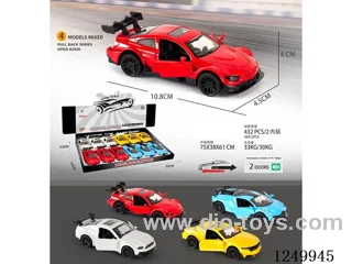 1:42 pull back alloy car 12PCS 4 mixed