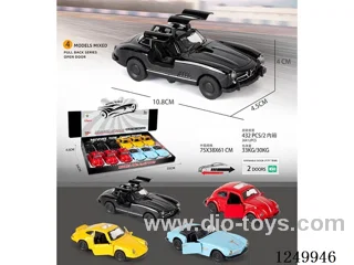 1:42 pull back alloy car 12PCS 4 mixed