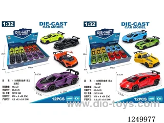 1:32 pull back alloy car 12PCS 4 mixed