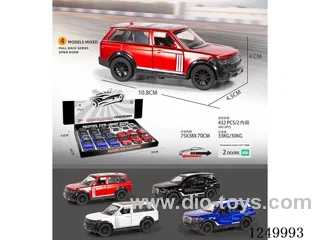 1:42 pull back alloy car 12PCS 4 mixed