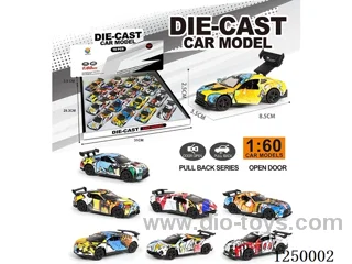 1:60 pull back alloy car 16PCS 8 mixed