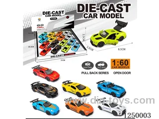 1:60 pull back alloy car 16PCS 8 mixed