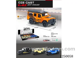 1:42 pull back alloy car 12PCS 4 mixed