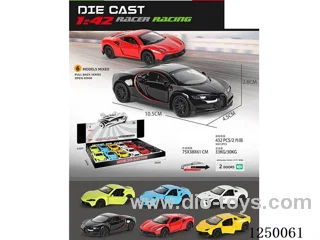 1:42 pull back alloy car 12PCS 6 mixed