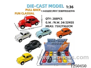 1:36 pull back alloy car 12PCS