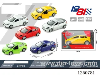 1:43 pull back alloy car 6 colors