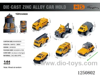 1:64 free wheel alloy engineering vehicles 4PCS*12boxes