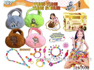 Classic of Mountains and Seas Tote Bag with DIY Bead Building Blocks 108PCS (4 Designs Assorted)