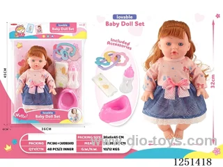 14 inch doll set with IC included battery 3*AG13