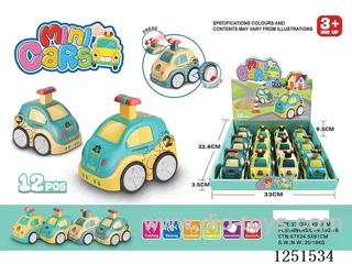 Cartoon Push Inertia Vehicle 12PCS