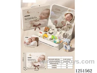 Baby Soothing Rattle Toys Gift Set + Manhattan Balls + Cloth Rattles*1 (10PCS) + Greeting Card