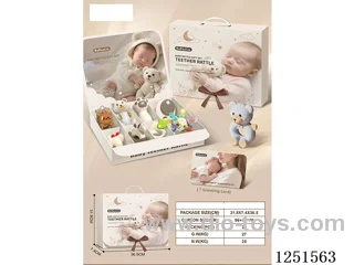 Baby Soothing Rattle Toys Gift Set + Manhattan Balls + Cloth Rattles*2 (10PCS) + Greeting Card