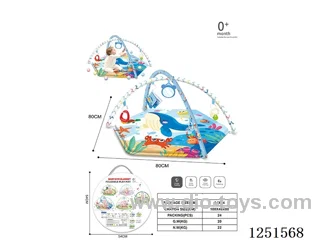 Whale/Infant Crawling Mat + Cloth Book + Gnawable Boiled Rattles + 20 Pieces of Ocean Balls