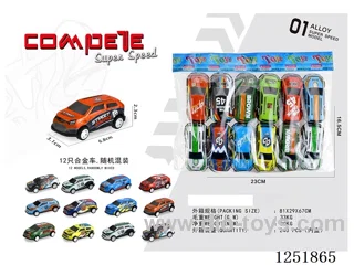 12PCS alloy pull back car