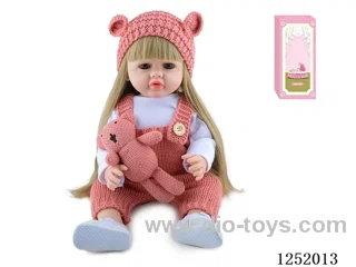 55CM Doll (Wig Set) Full Body Soft Gel + Bottle + Magnetic Pacifier + Nappy + Birth Card