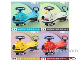 Children's twisting car W L/M/Mute flashing PU wheels