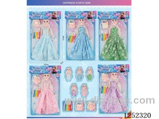 11.5 inch Barbie set 5 models + Colour Pencil Accessories
