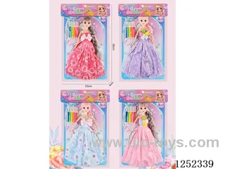 11.5 inch Barbie set 4 models + Colour Pencil Accessories