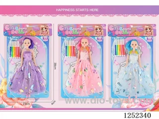 11.5 inch Barbie set 3 models + Colour Pencil Accessories