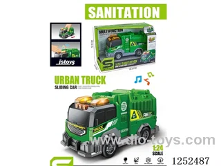 1:24 small sanitation car (free wheel & lights & music)included battery