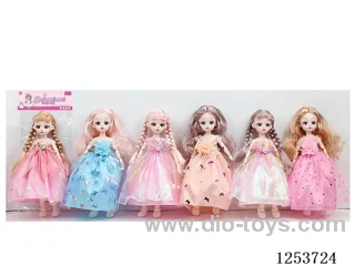 12 inch jointed 3D eye solid body doll mix