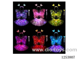 Double layer luminous butterfly wings (skirt with lights)4PCS