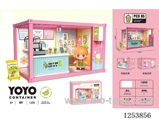 Container milk tea shop with light Included battery