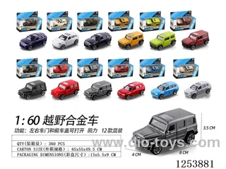 12 mixed 1:60 pull back alloy car